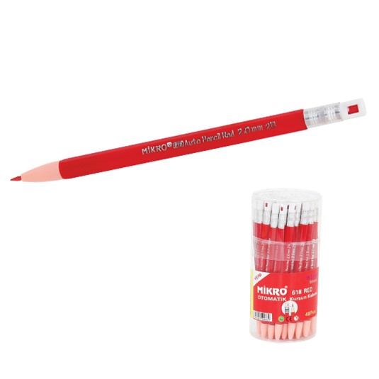 mikro st.  pro-618 2 mm versatil kalem kırmızı, pro-618,versatil kalem