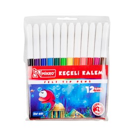 mikro zw-607 keçeli kalem 12 renk, zw-607,keçeli kalem