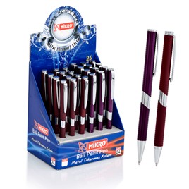 301-24 standlı metal tükenmez kalem renkli, 301yc,renkli,standlı metal tükenmez kalem