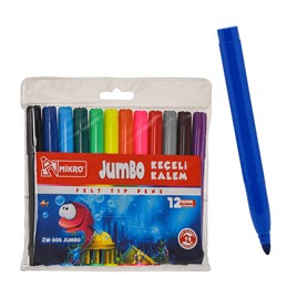 mikro zw-606 jumbo keçeli kalem 12 renk, zw-606,keçeli kalem